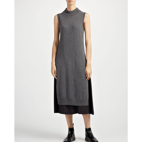 Joseph Dress Medium Navy Joy Wool Cashmere Layering Midi Duster Tunic Minimalist - Picture 9 of 12